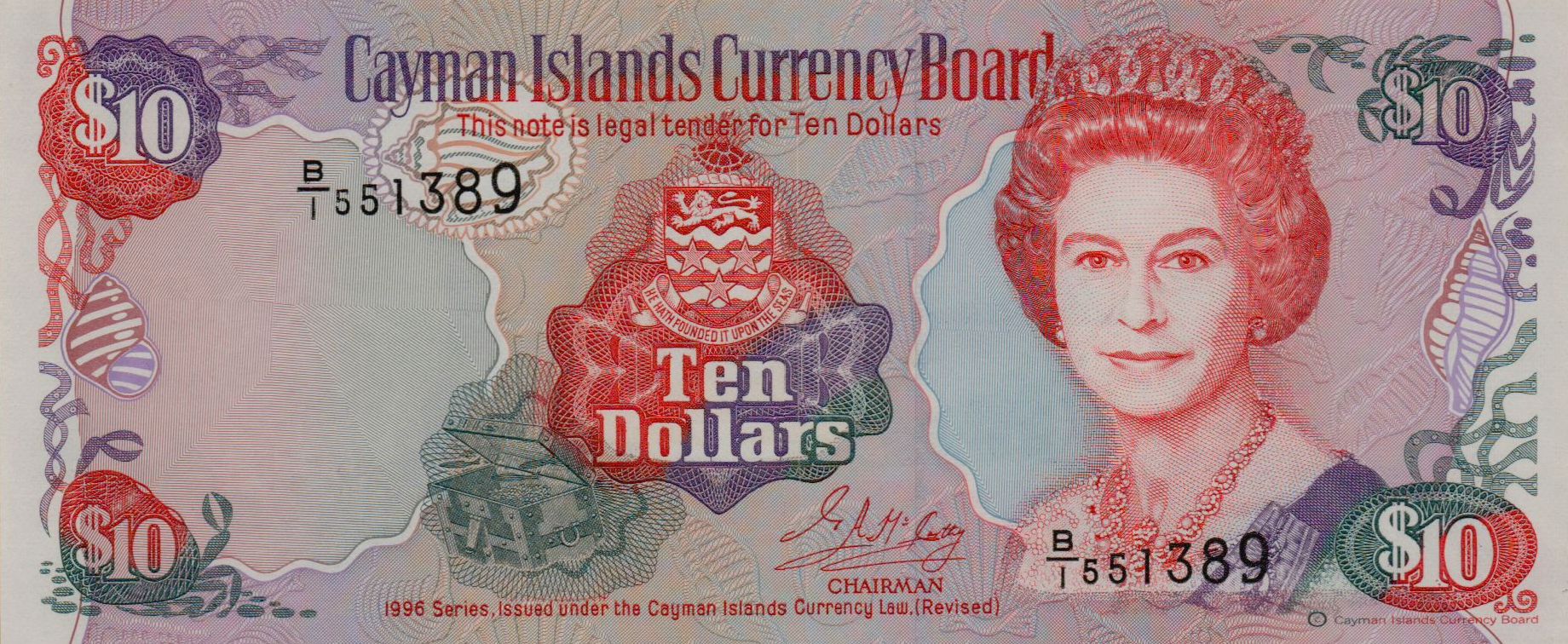 Cayman Island 10 1996 UNC P-18